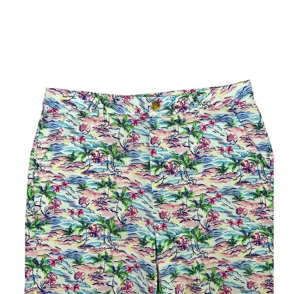 NWOT Stella Parker Women’s Tropical Beach Print Chino Shorts size 10 - Picture 3 of 6